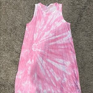 J. Crew Pink and White Sleeveless Sundress